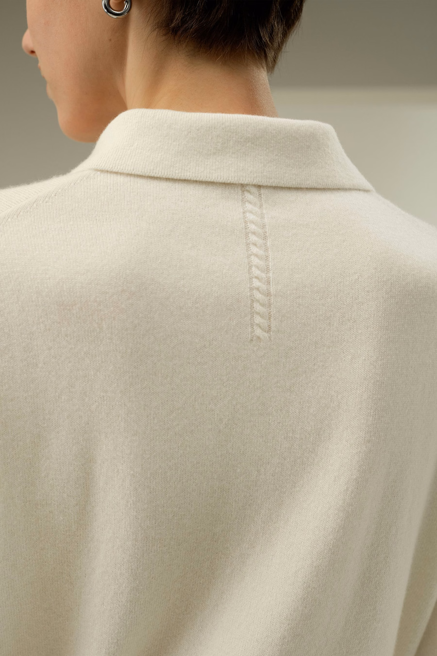 Chemise polo en baby cashmere