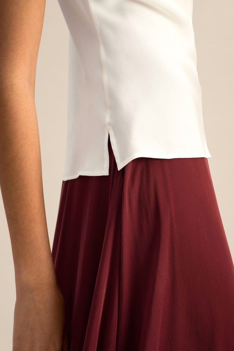 Pantalons en soie à jambes larges