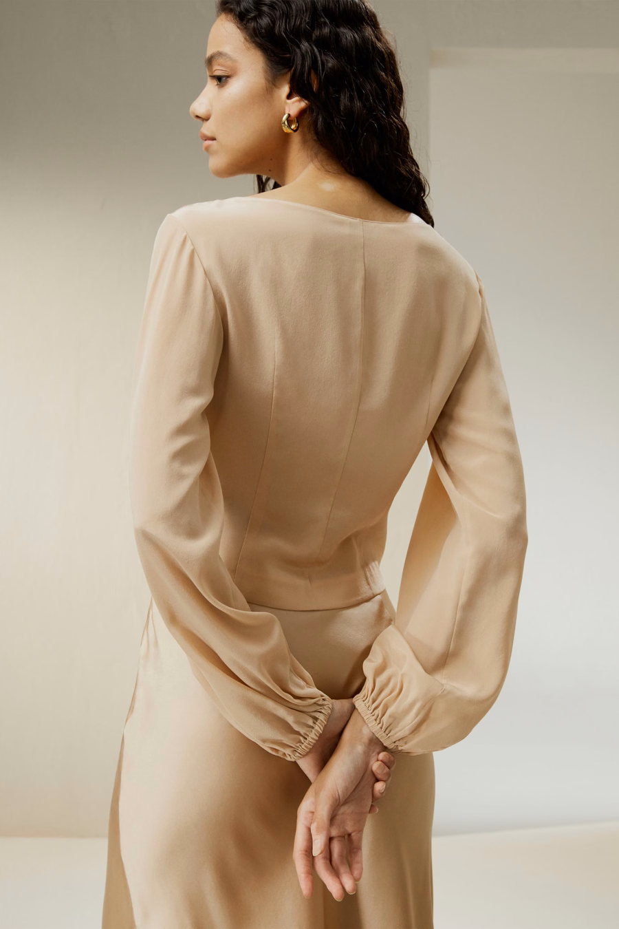 Blouse Crêpe de Chine Taille Cintrée