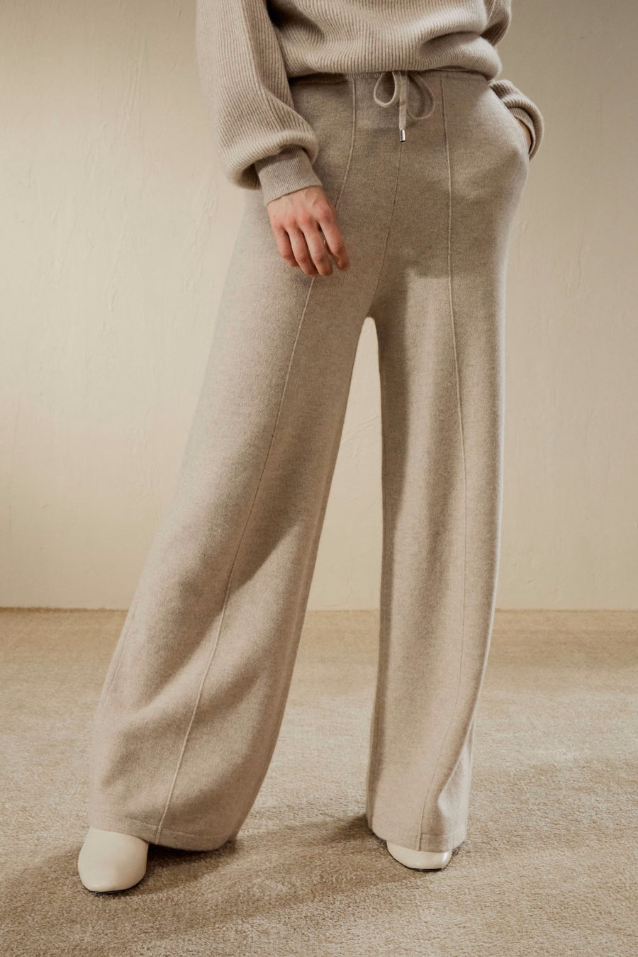 Pantalon Sweat en Cachemire Fluide
