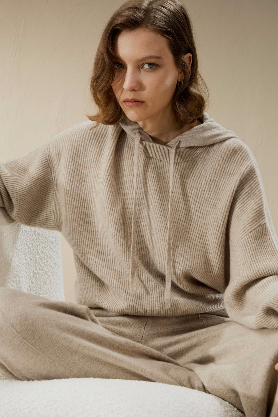 Eshe 2-en-1 Hoodie en cachemire détachable