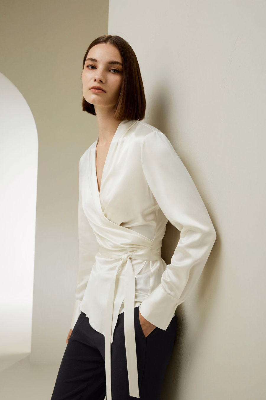 Blouse Enveloppante en Soie