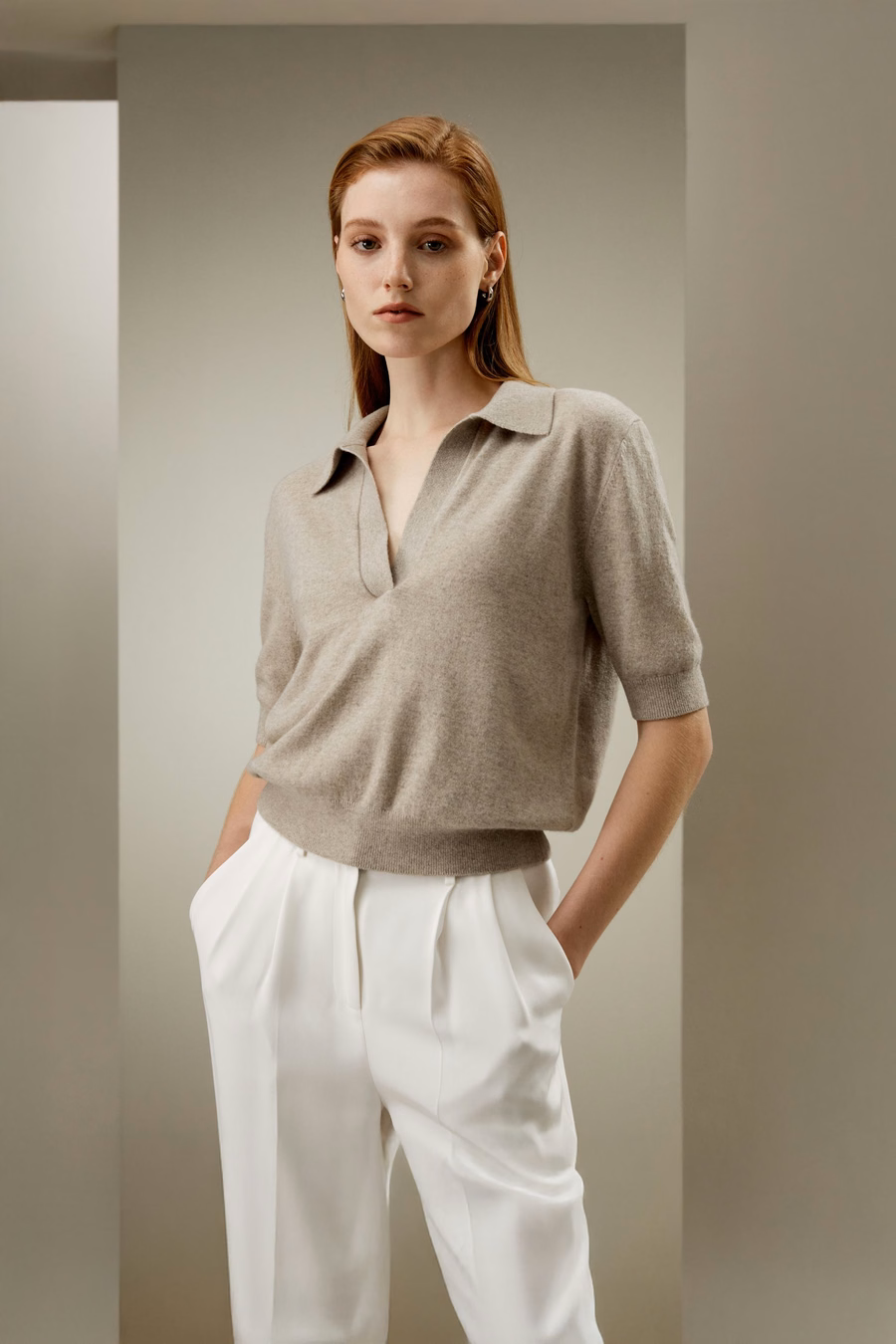 Pull polo en cachemire pour bébé