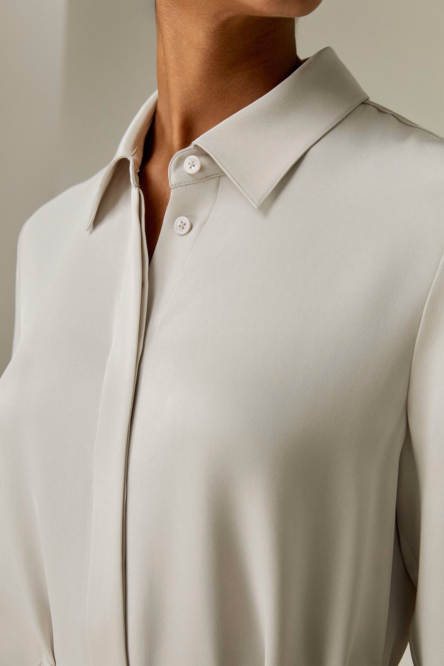 Robe drapée unie à nœud en corde