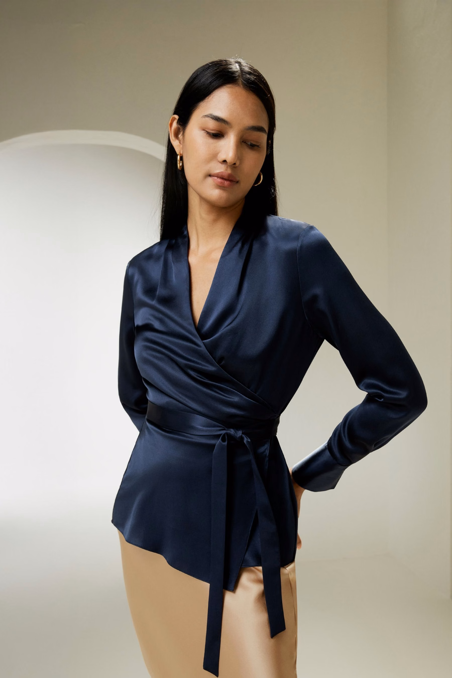 Blouse Enveloppante en Soie