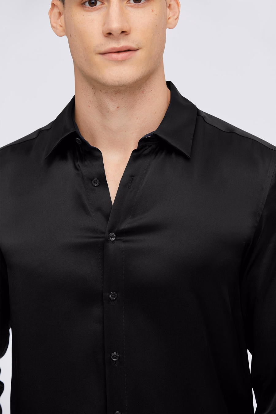 Chemise de base en soie de mûrier pour hommes