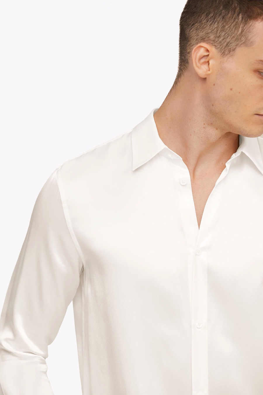Chemise de base en soie de mûrier pour hommes