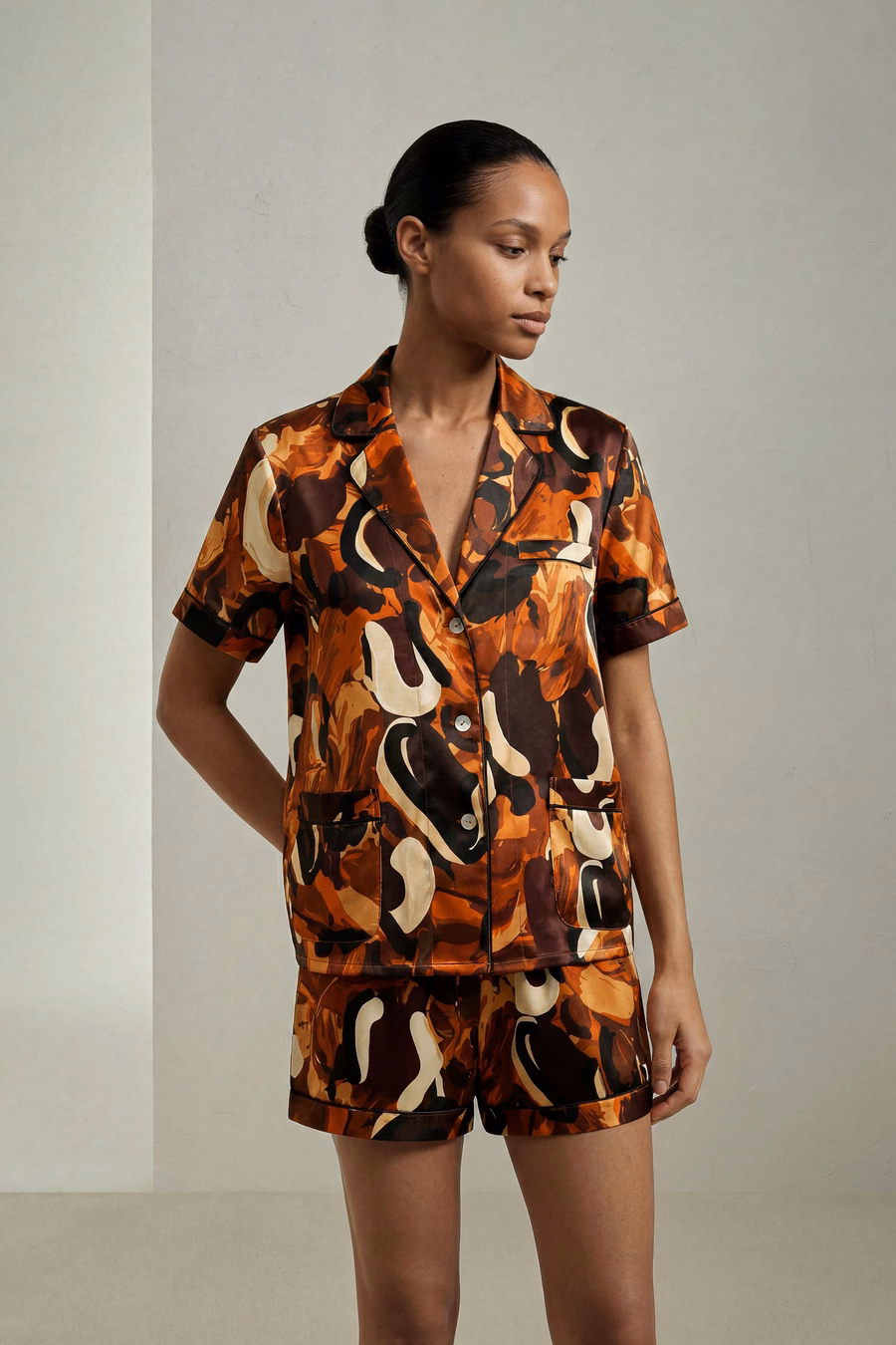 Ensemble de pyjamas en soie pour femmes