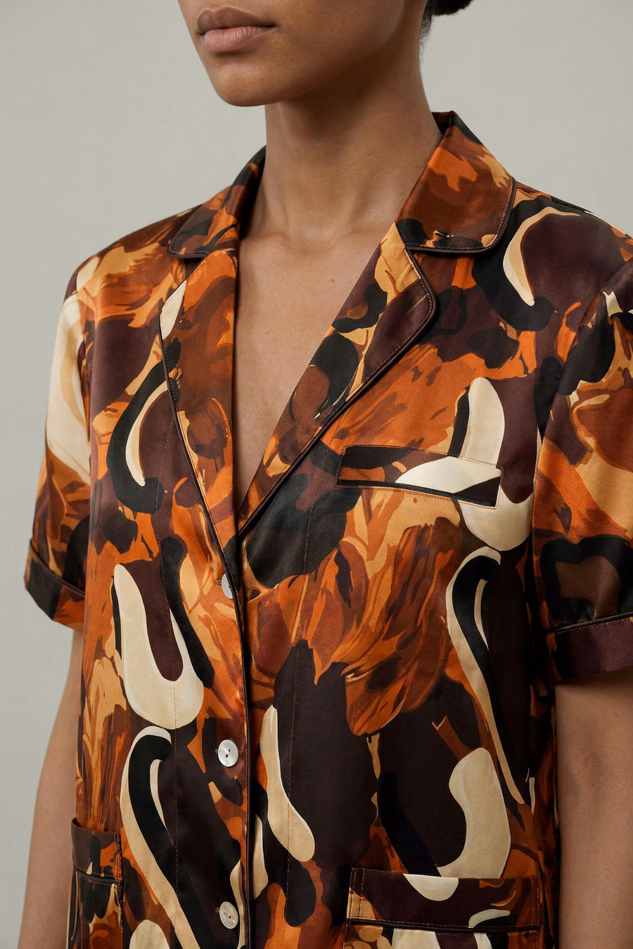 Ensemble de pyjamas en soie pour femmes
