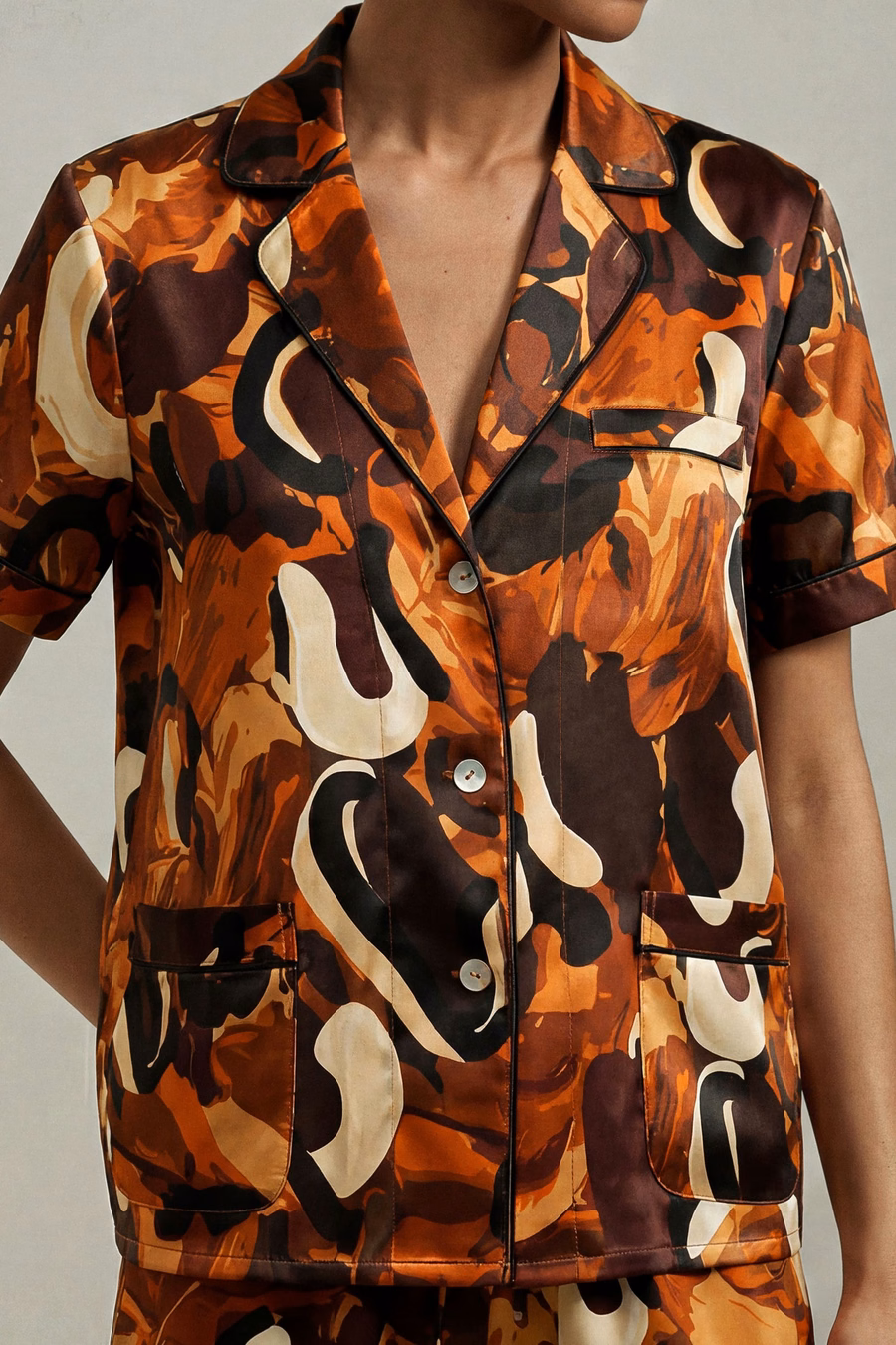 Ensemble de pyjamas en soie pour femmes