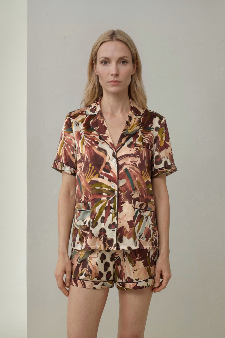 Ensemble de pyjamas en soie pour femmes