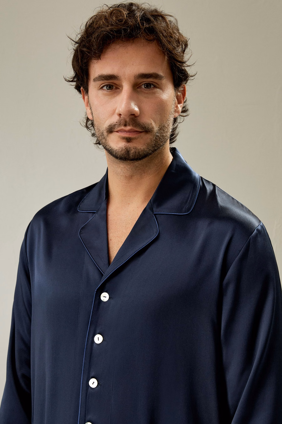 Ensemble de pyjama en soie longue pour hommes
