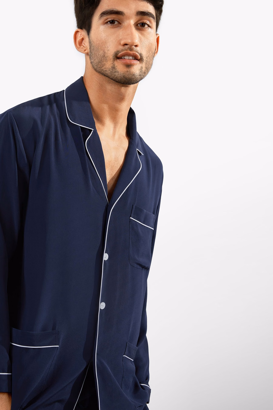 Ensemble de Pyjama en Soie avec Col Revers