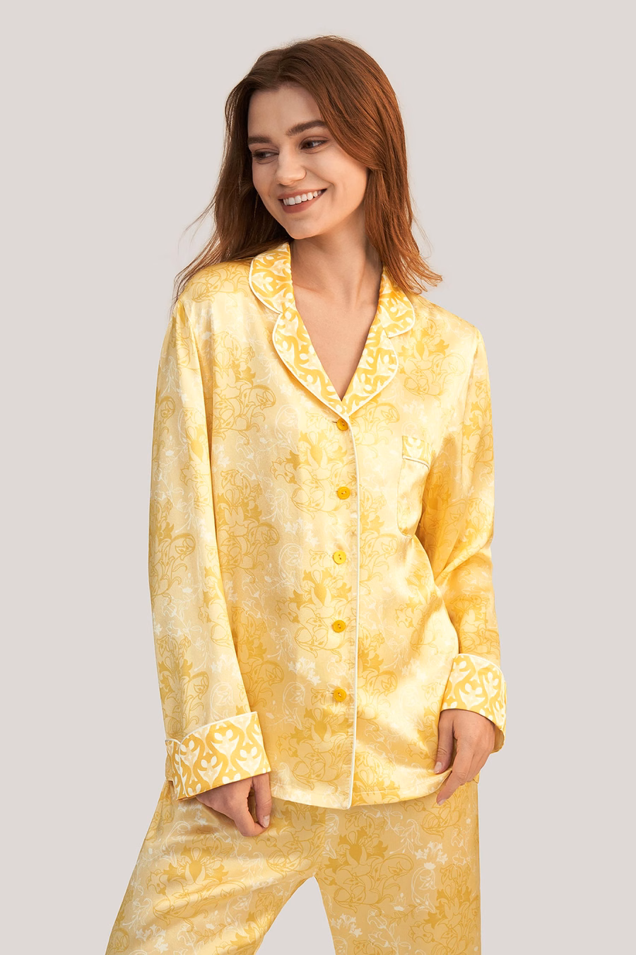 Ensemble de pyjama en soie Golden Lily