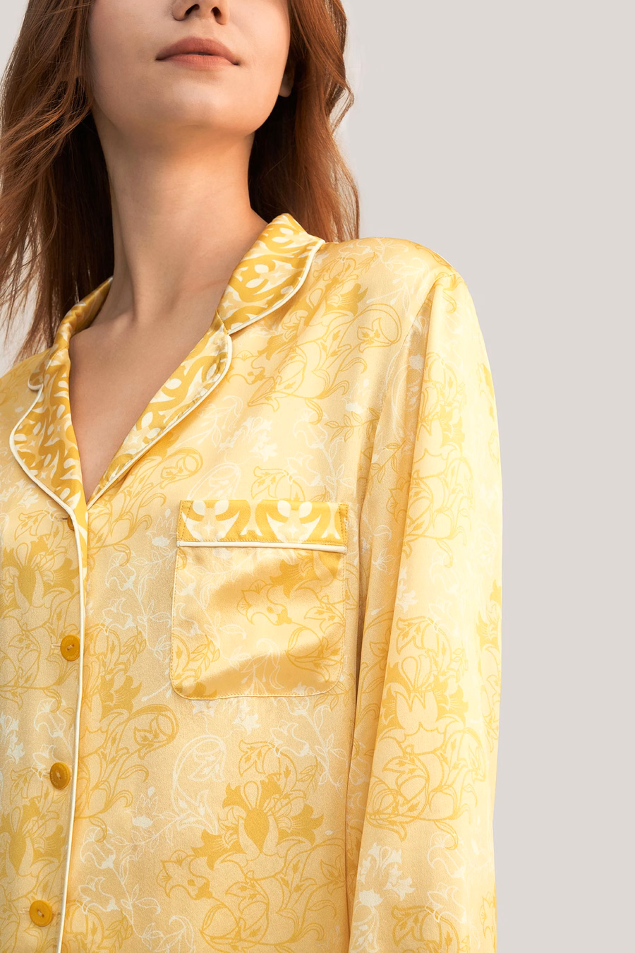 Ensemble de pyjama en soie Golden Lily