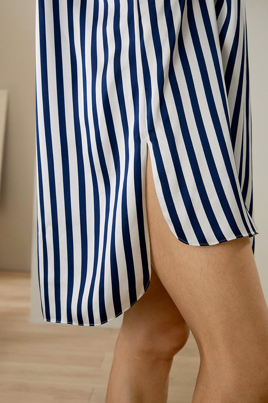 Chemise de Nuit Rayée Boutonnée Amalfi