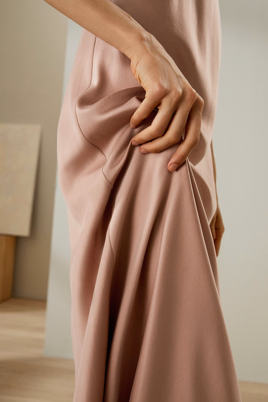 Minimalist Silk Suede Maxi Nightdress