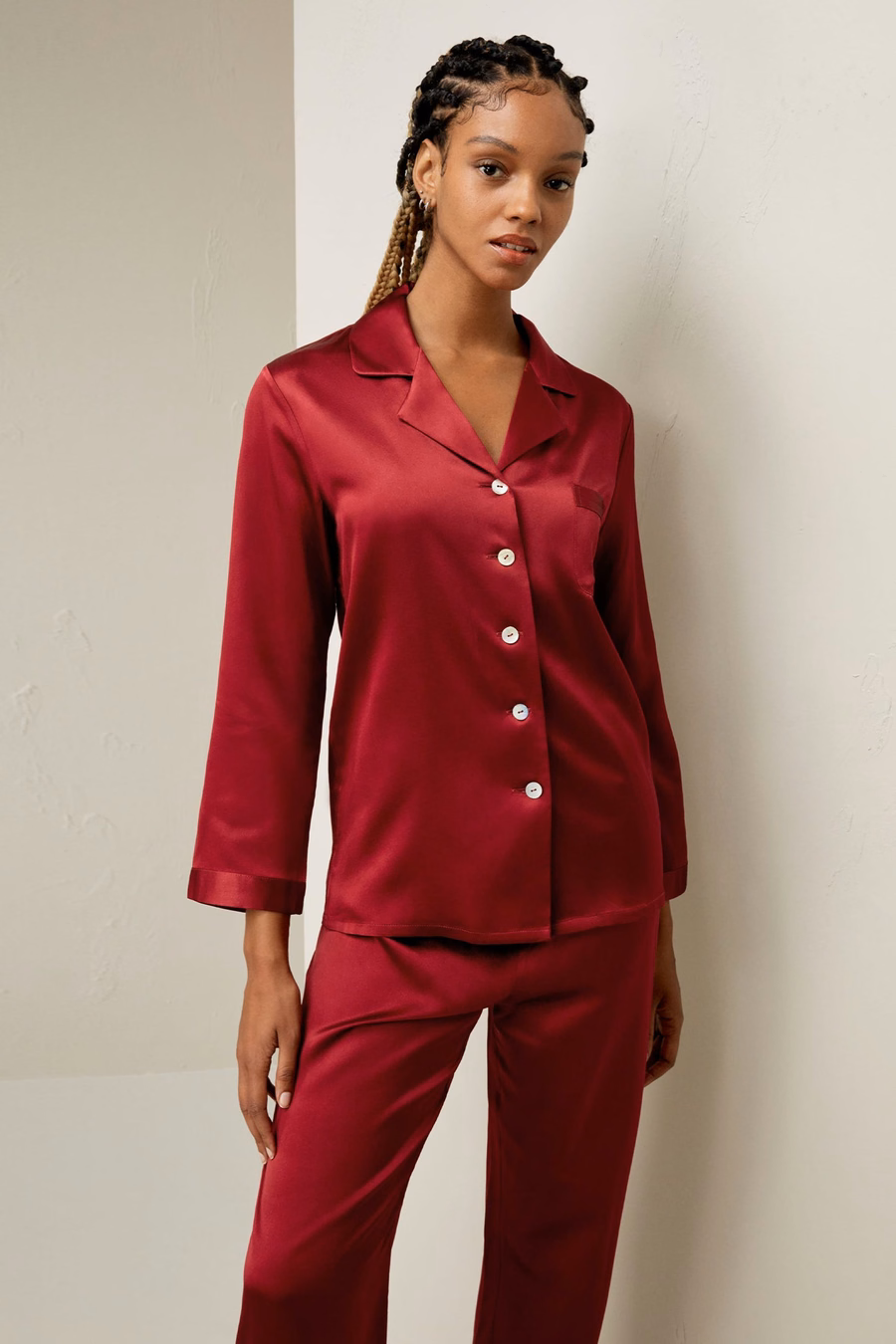 Ensemble de vêtements de nuit en soie pour femmes