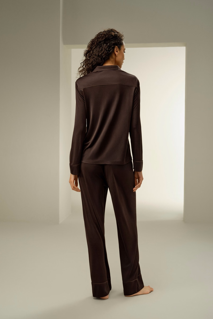 Ensemble de Pyjama Classique en Jersey de Soie