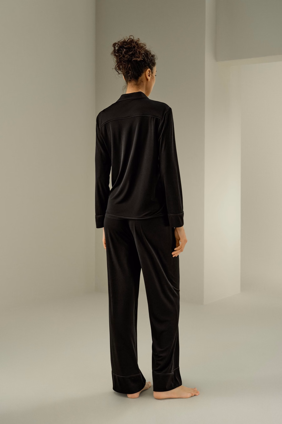 Ensemble de Pyjama Classique en Jersey de Soie