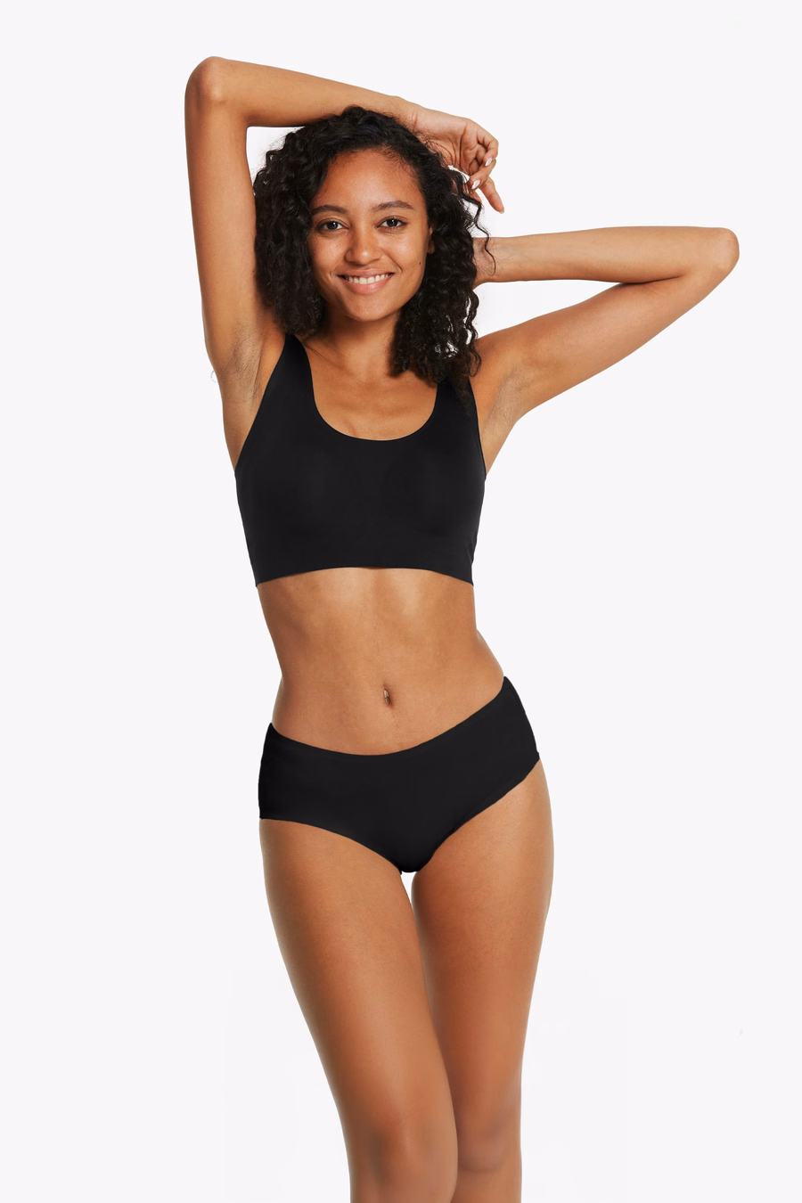 Ensemble de Soutien-Gorge en Soie Sans Fil Classique Taille Unique (4PCS)