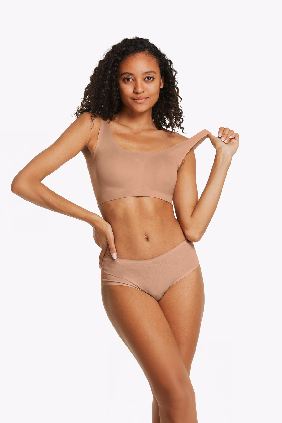 Ensemble de Soutien-Gorge en Soie Sans Fil Classique Taille Unique (4PCS)