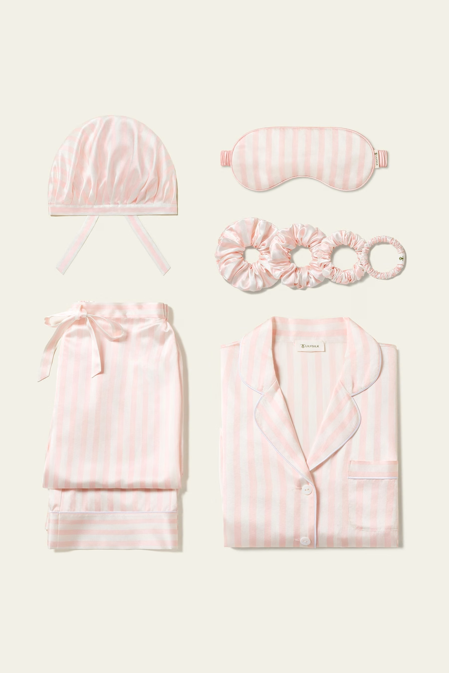 Ensemble de sommeil à rayures roses de Saint-Valentin