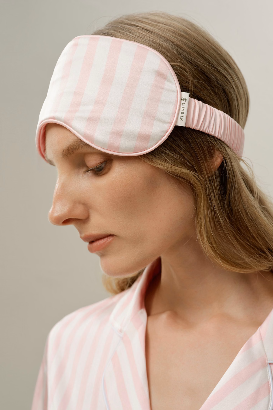 Ensemble de sommeil à rayures roses de Saint-Valentin