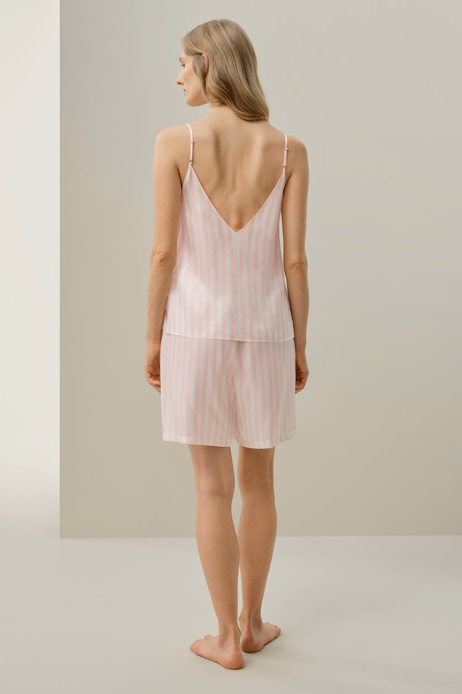 Ensemble de camisole en charmeuse rayée