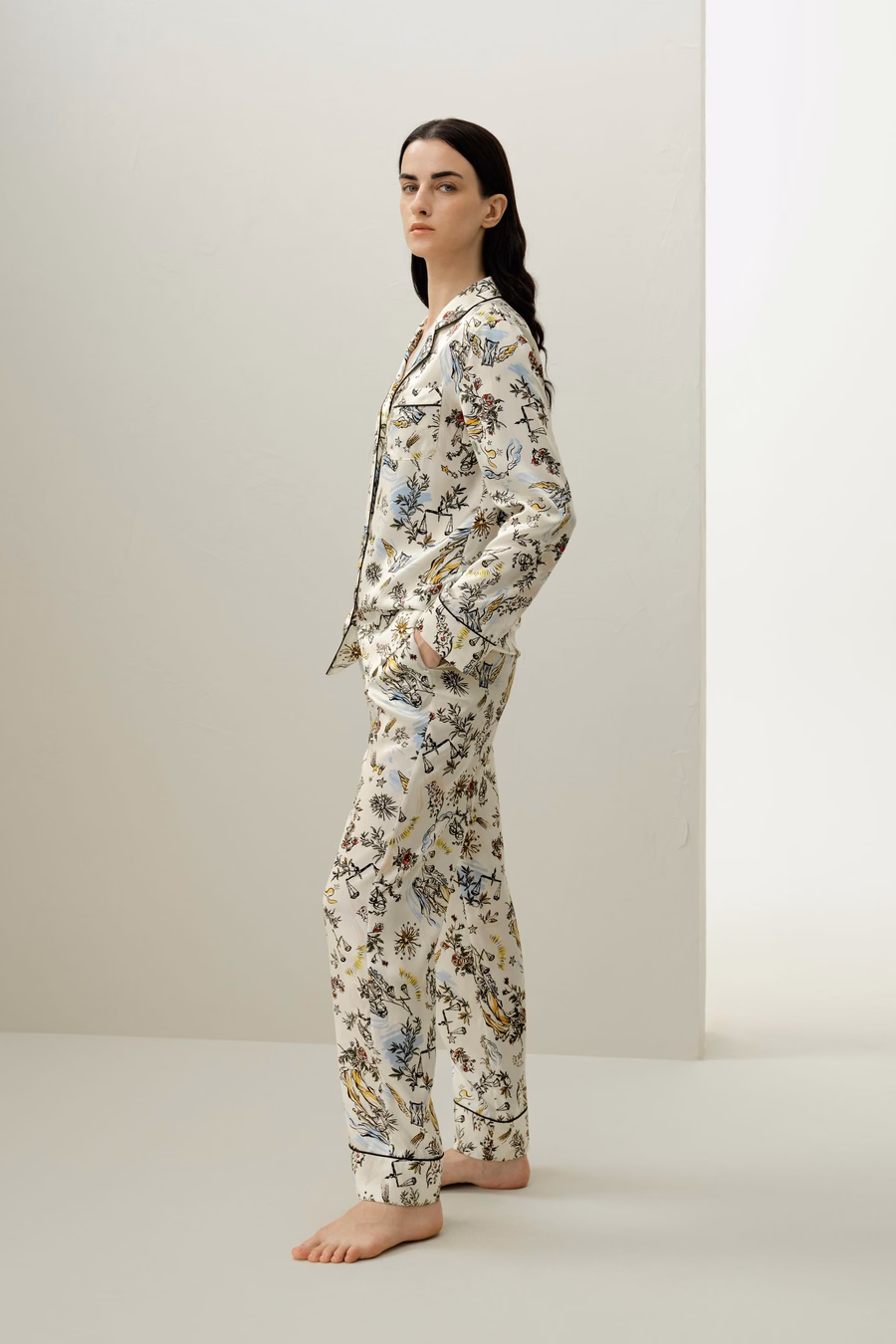 Ensemble de Pyjamas Classique en Soie du Zodiaque Libra