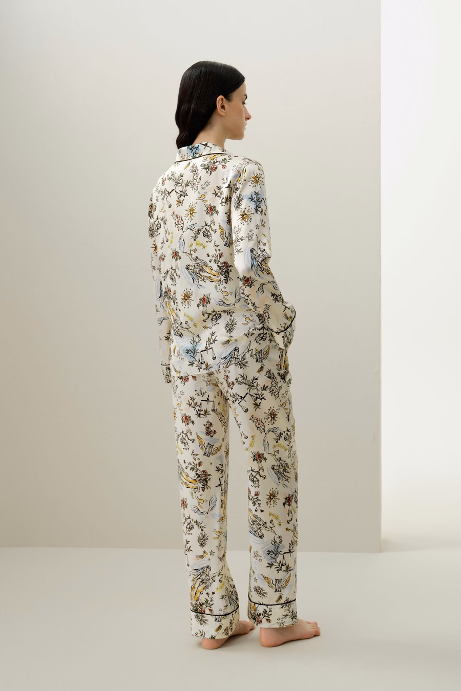 Ensemble de Pyjamas Classique en Soie du Zodiaque Libra