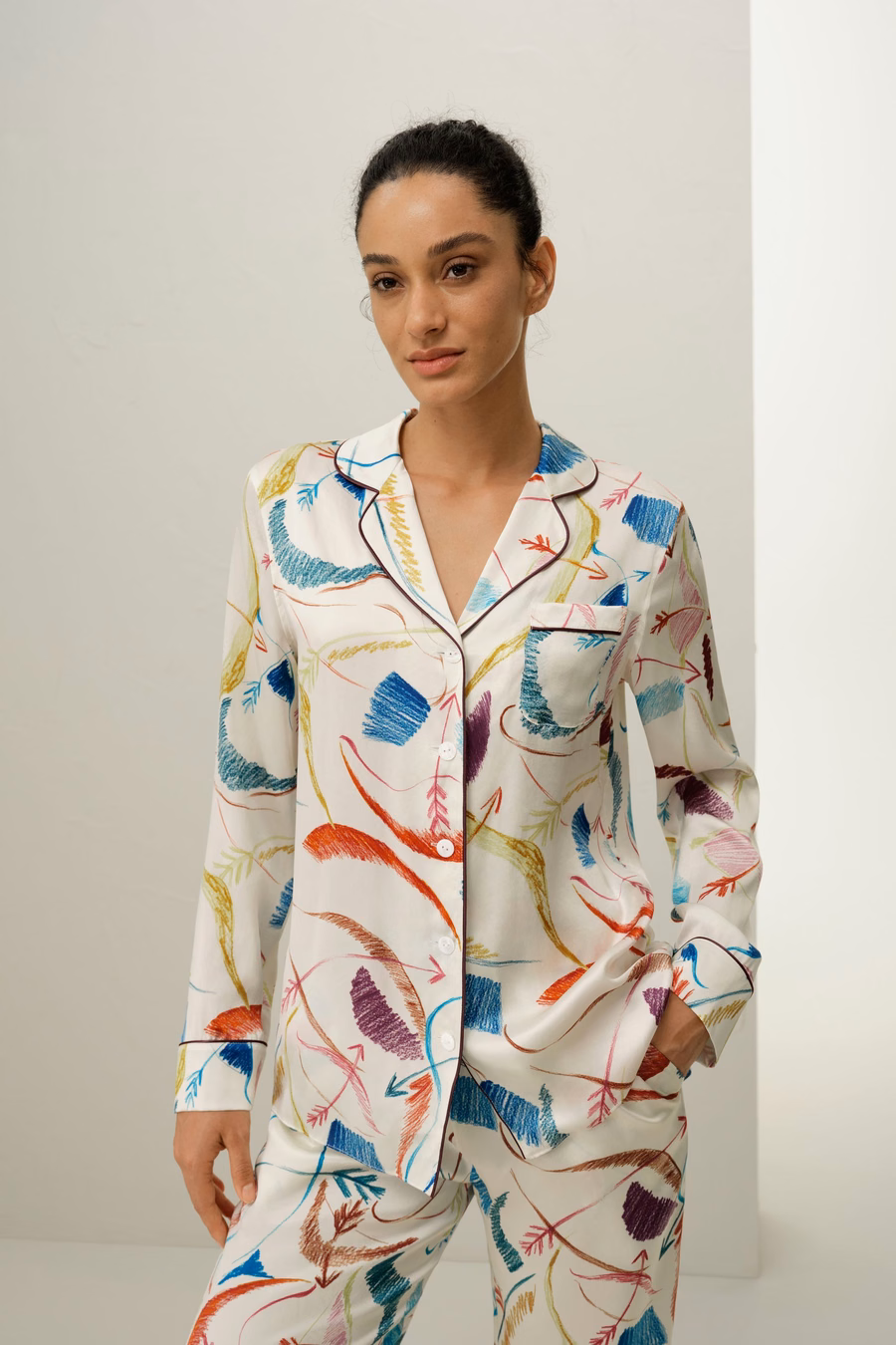 Ensemble de Pyjama en Soie du Signe Astrologique Sagittaire