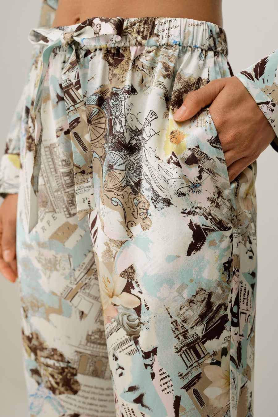 Ensemble de pyjama en soie classique pour le zodiaque Verseau