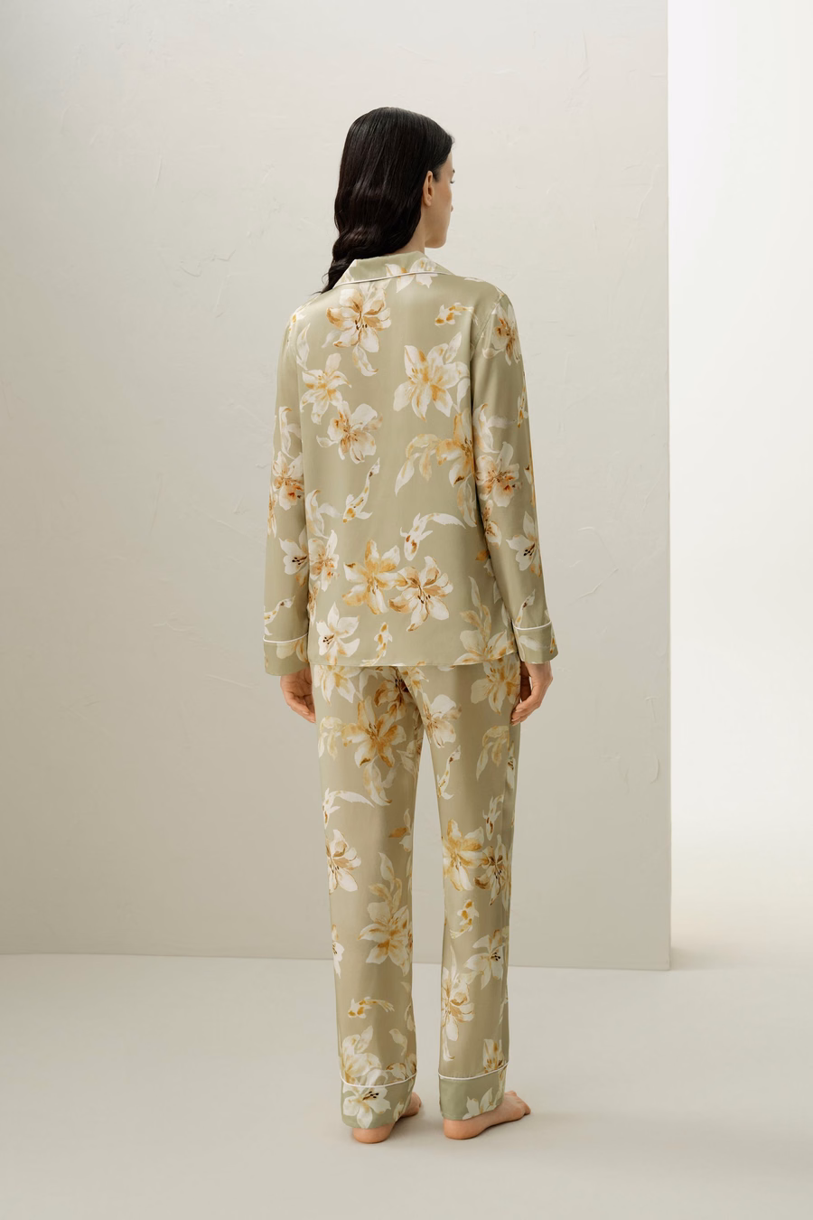 Ensemble de pyjama en soie classique pour le zodiaque Poissons
