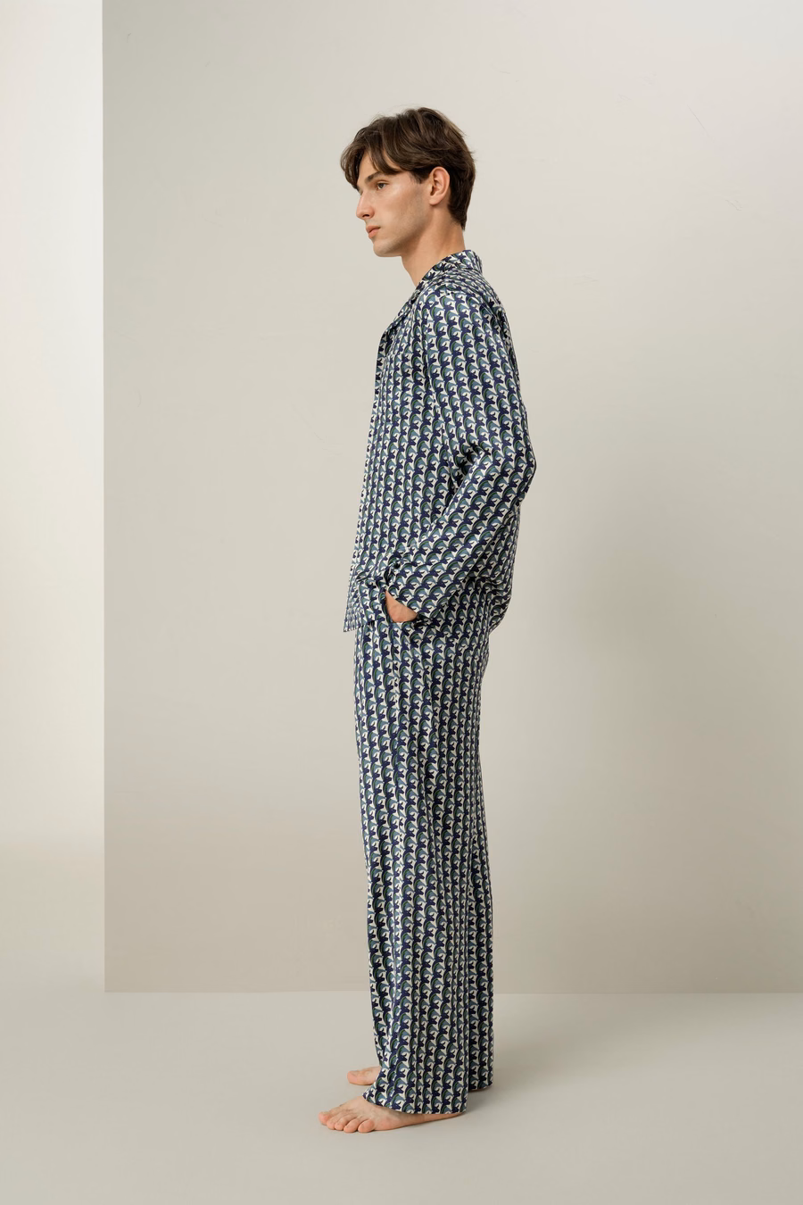 Ensemble de pyjama en soie pour hommes du zodiaque Taureau