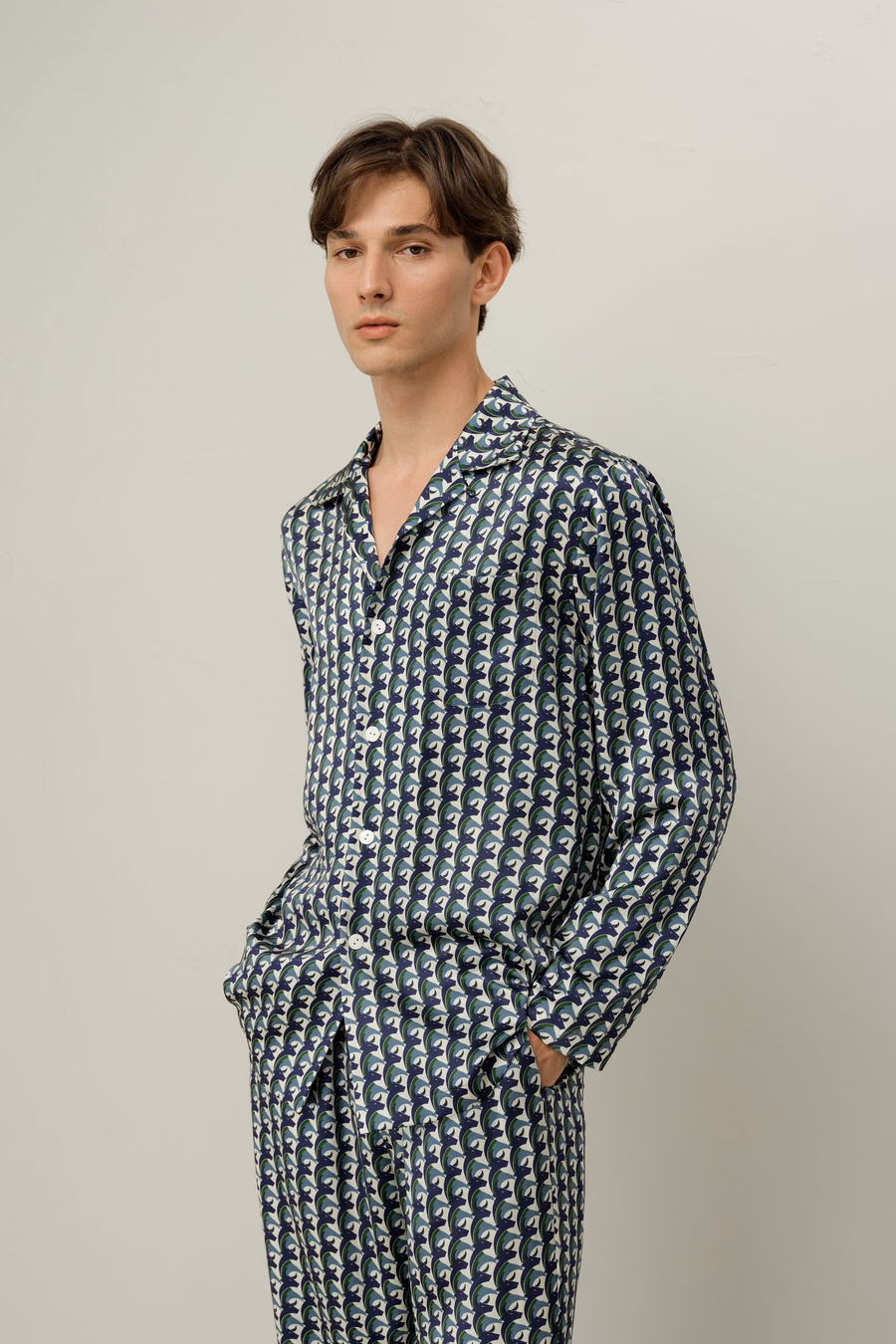 Ensemble de pyjama en soie pour hommes du zodiaque Taureau