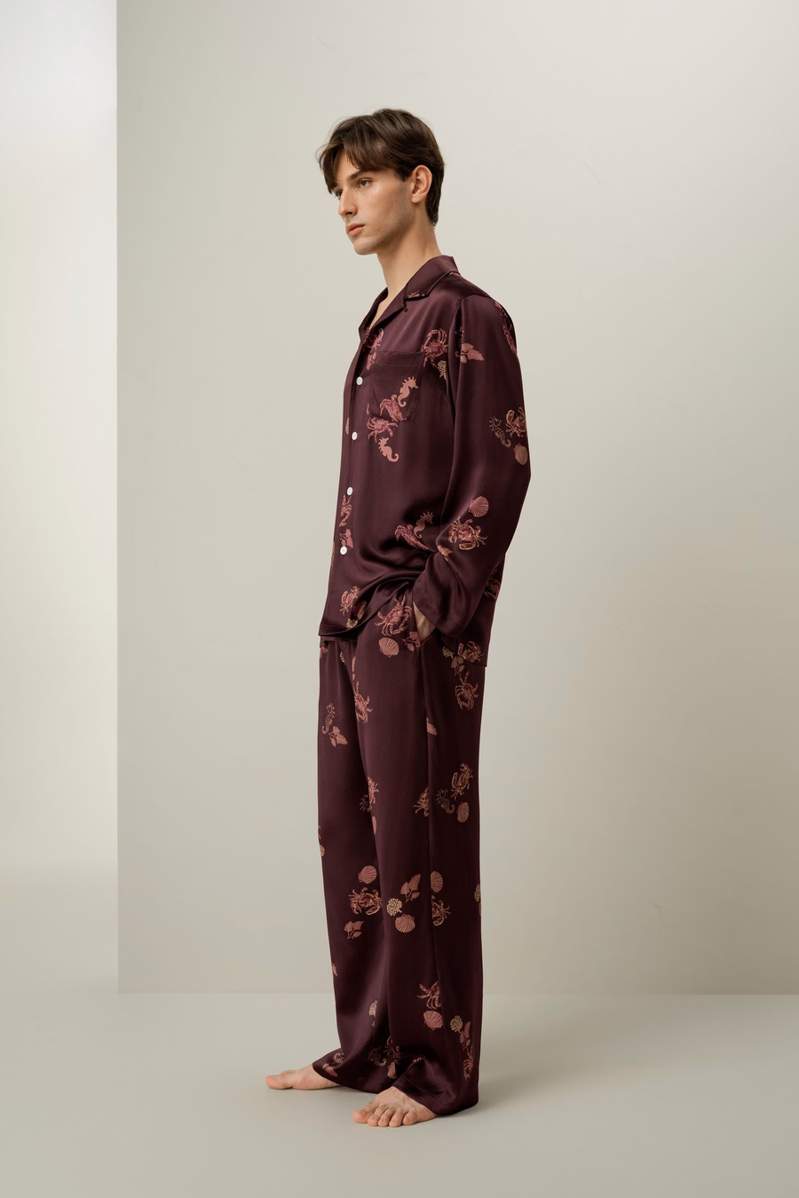 Ensemble de Pyjama en Soie pour Hommes Cancer