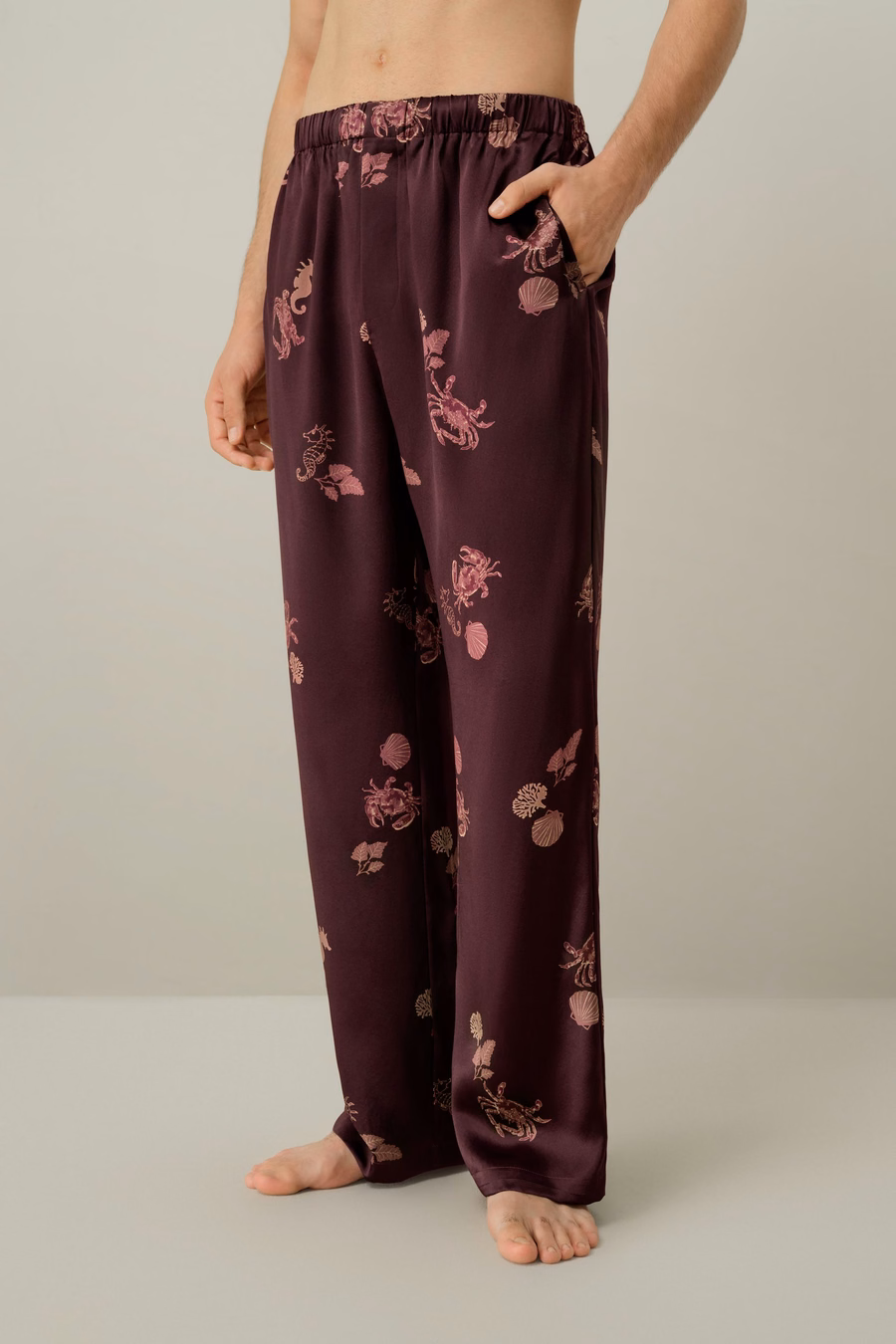 Ensemble de Pyjama en Soie pour Hommes Cancer