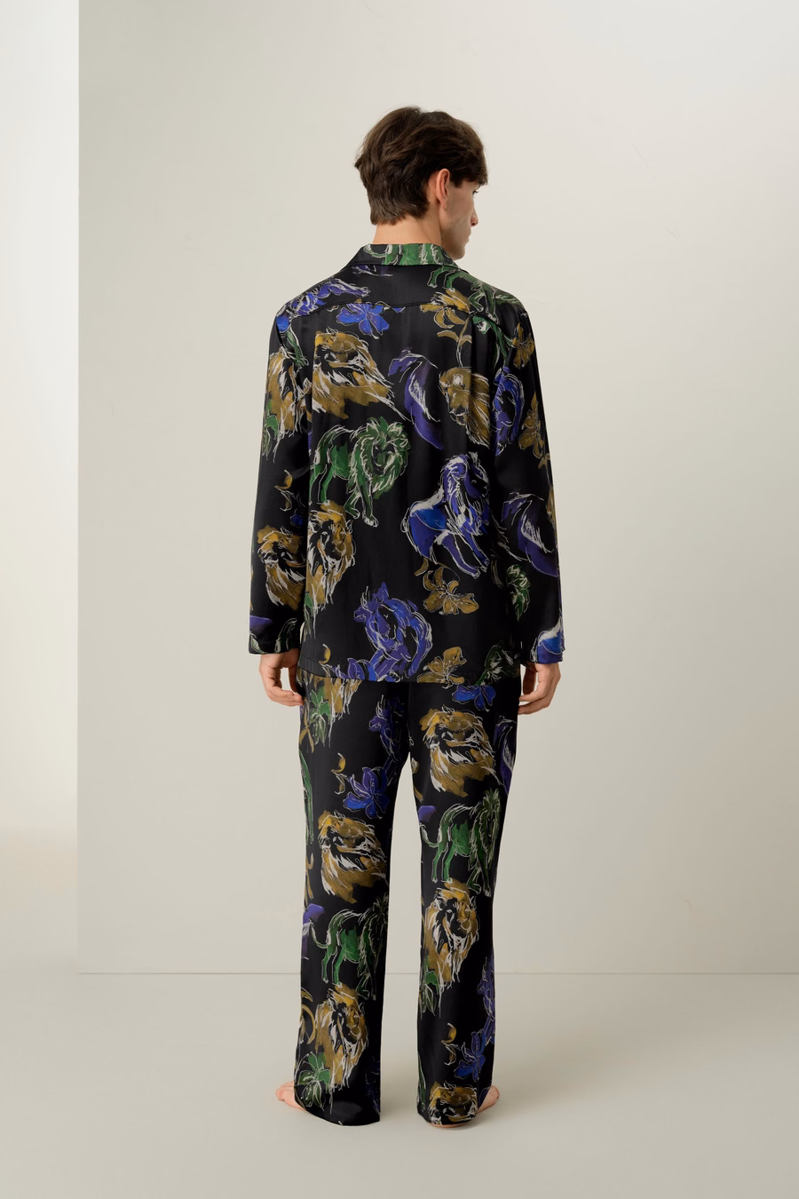 Ensemble de Pyjama en Soie pour Hommes Lion