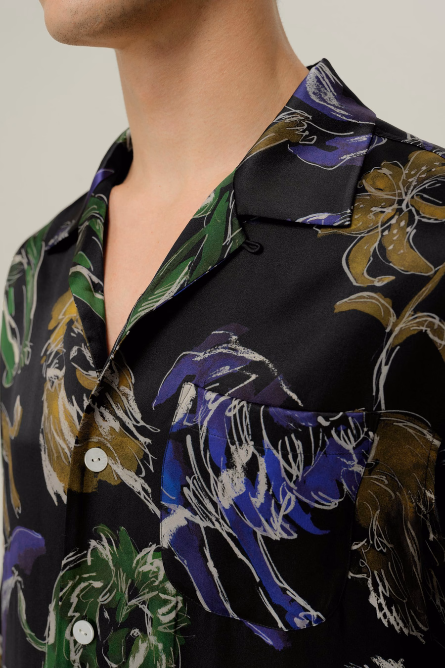 Ensemble de Pyjama en Soie pour Hommes Lion
