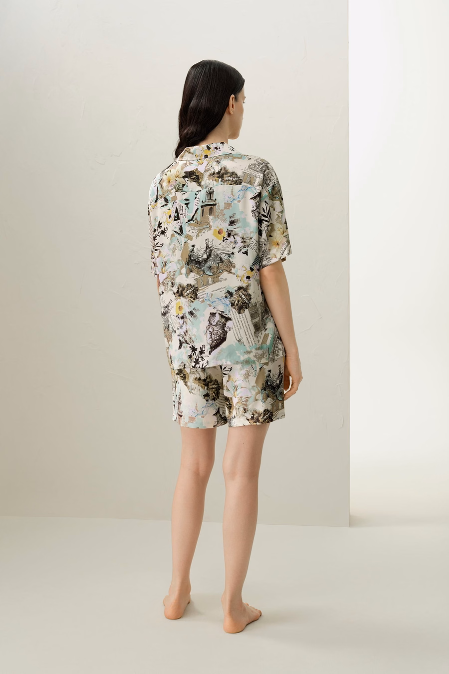 Ensemble de pyjama court en soie Zodiac Verseau