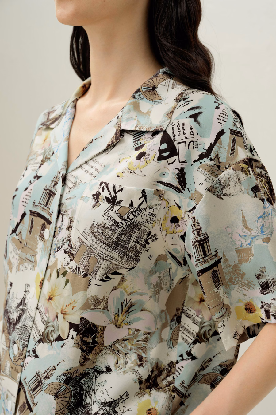 Ensemble de pyjama court en soie Zodiac Verseau