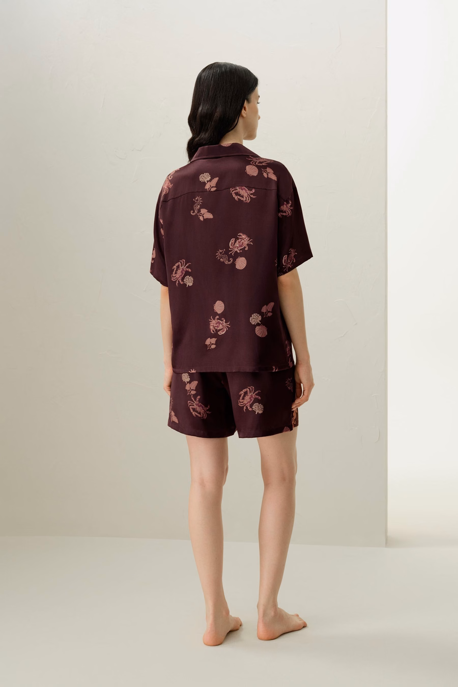 Ensemble de pyjama en soie courte du zodiaque Cancer