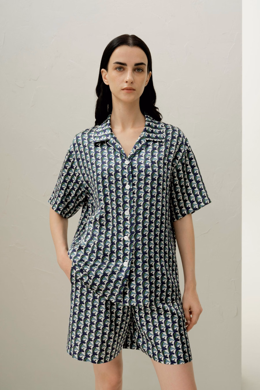 Ensemble de pyjama court en soie Zodiac Taureau