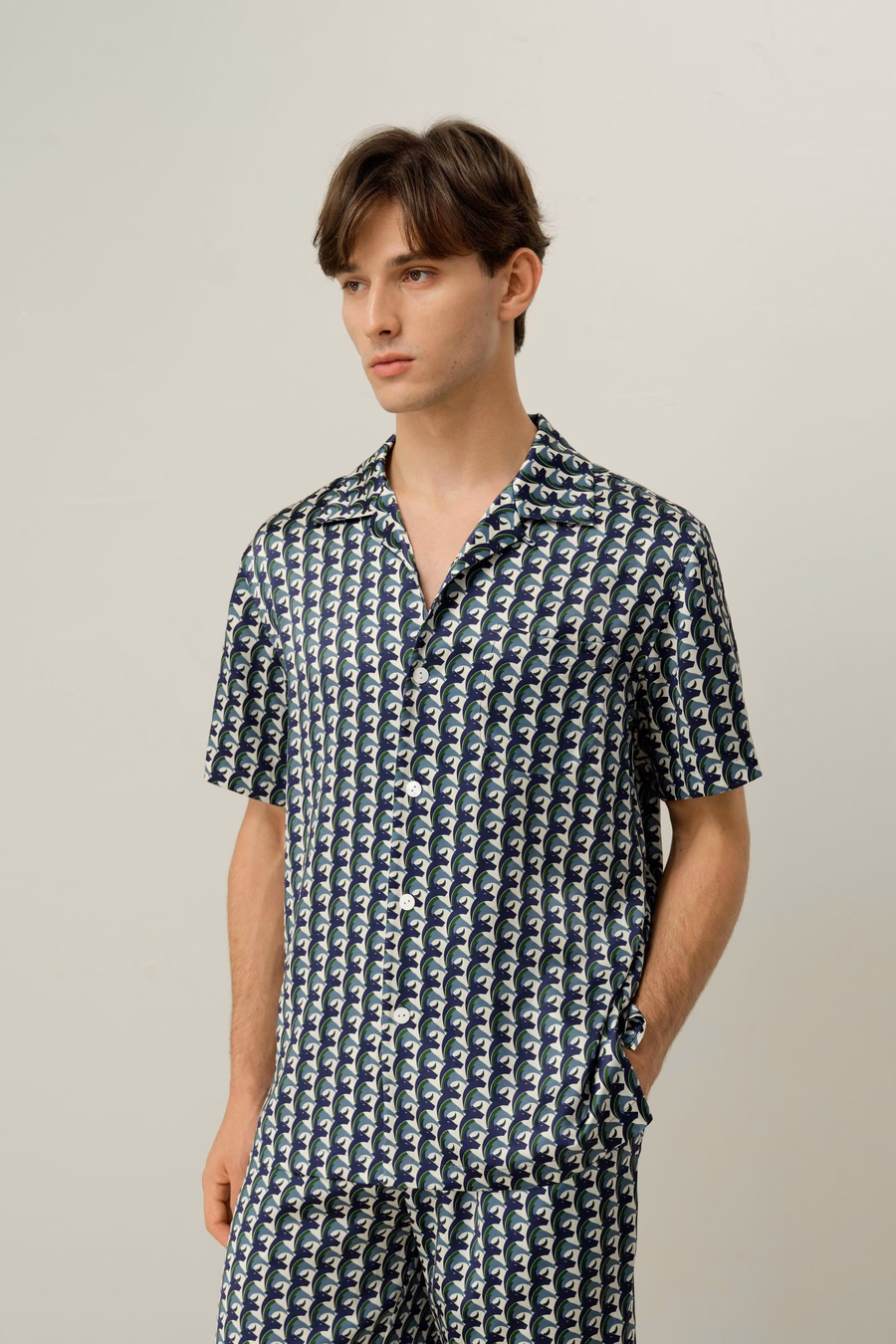 Ensemble de short en soie pour hommes du zodiaque Taureau