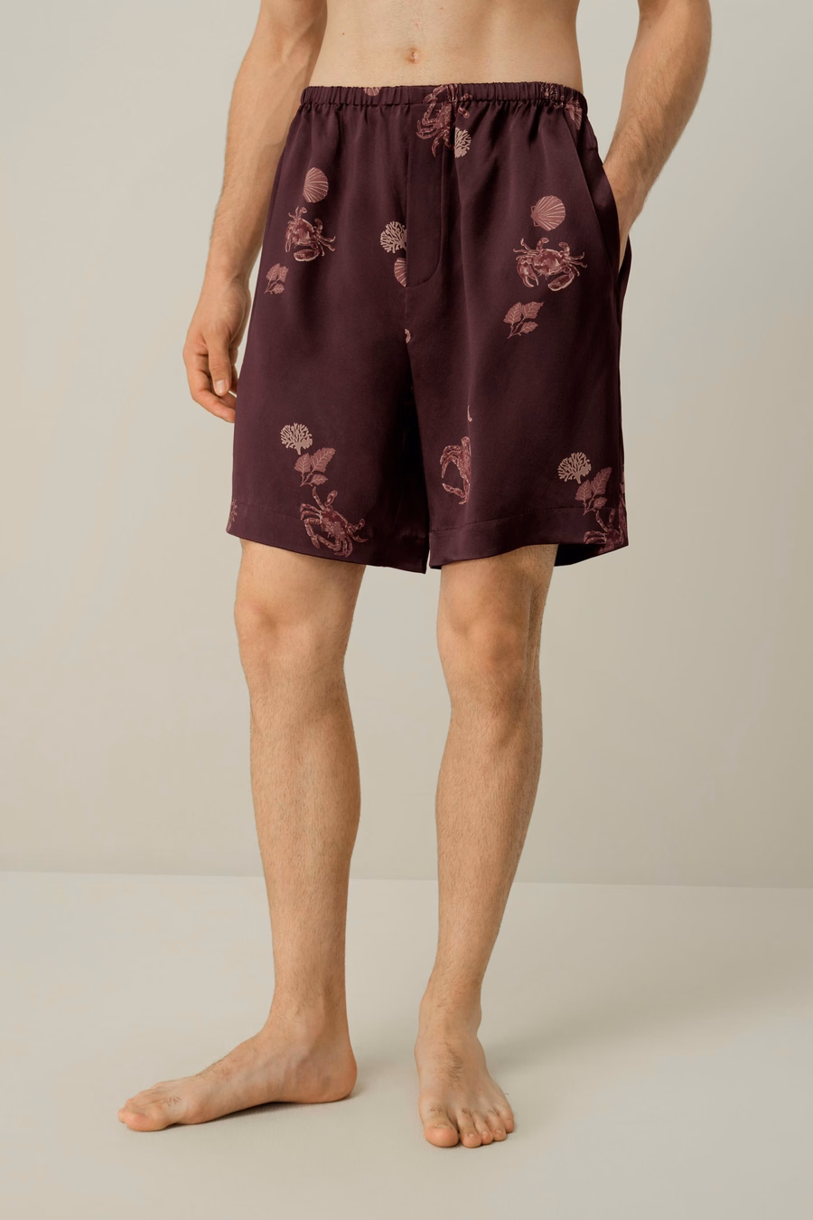 Ensemble de short en soie pour hommes du zodiaque Cancer