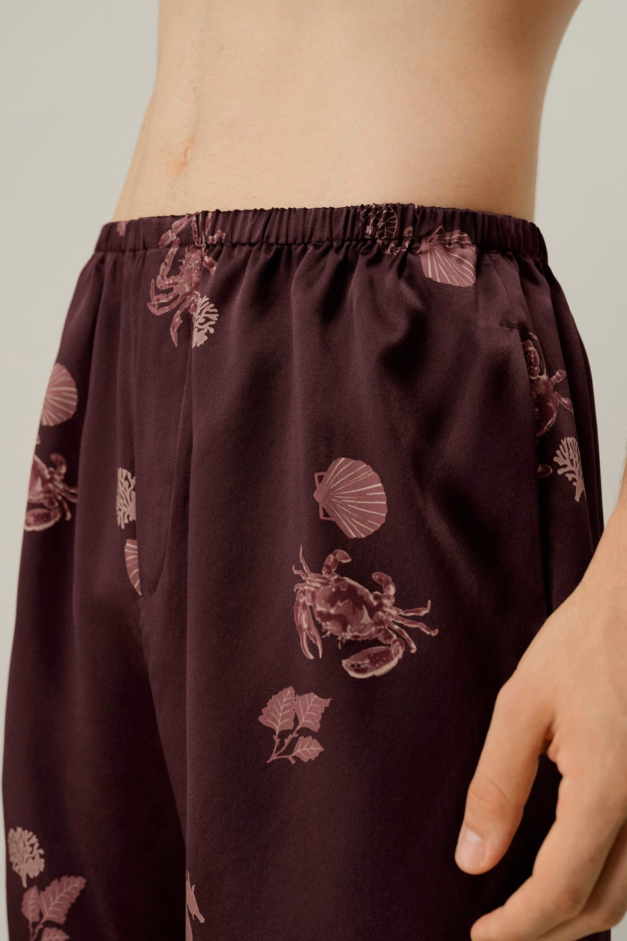 Ensemble de short en soie pour hommes du zodiaque Cancer