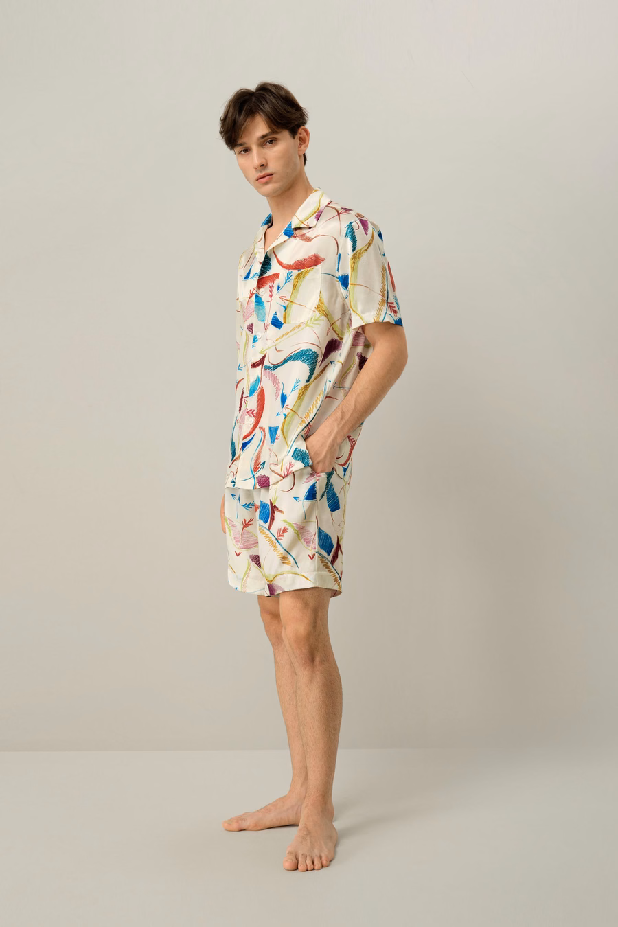 Ensemble de Pyjama Court en Soie pour Hommes Sagittaire
