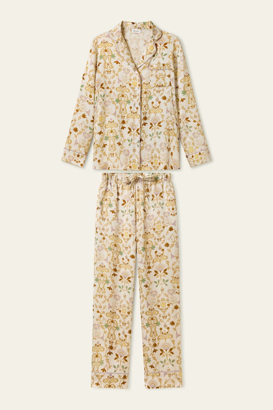 Ensemble de pyjama en soie classique pour le zodiaque Capricorne