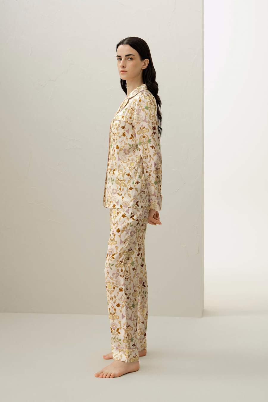 Ensemble de pyjama en soie classique pour le zodiaque Capricorne